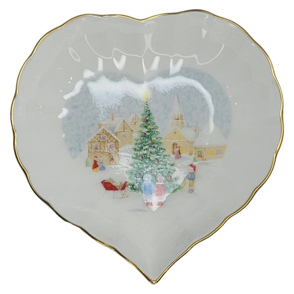 Mikasa Merry Christmas Bone China Dish Bowl Candy Relish Tray Plate Fx032 Japan - Picture 2 of 4